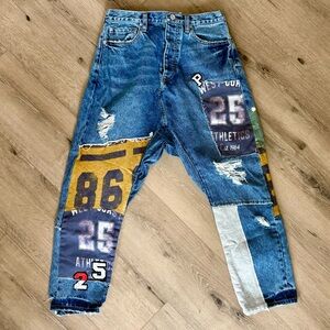 Free People Patchwork Jeans